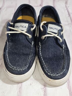 Nautica Men's Navy Denim Canvas Boat Shoes